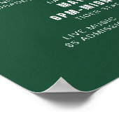 Graduation Cap Toss Green & White Grad Party Poster (Ecke)