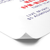 Graduation Cap Toss Red & Blue Grad Party Poster (Ecke)