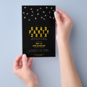 Graduation Cap Toss Silver & Gold Grad Party Flyer (Handgriff)