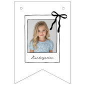 Graduation Cap with Bow School Years Photo Wimpelkette (Zweite Fahne)