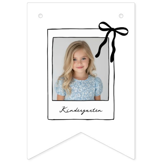 Graduation Cap with Bow School Years Photo Wimpelkette (Zweite Fahne)