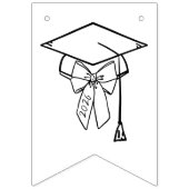 Graduation Cap with Bow School Years Photo Wimpelkette (Erste Fahne)