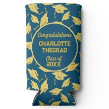 Graduation Caps Party Glückwünsche Blue & Gold