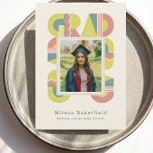 Graduation card class of 2026 retro ankündigung