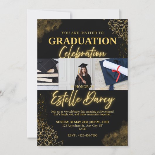 Graduation Celebration Invitation Einladung (Vorderseite)