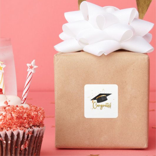 Graduation Celebration Quadratischer Aufkleber (Party)