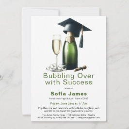 Graduation Champagne Celebration Invitation Einladung
