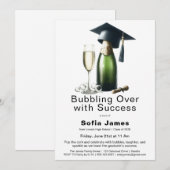 Graduation Champagne Celebration Invitation Einladung (Vorne/Hinten)