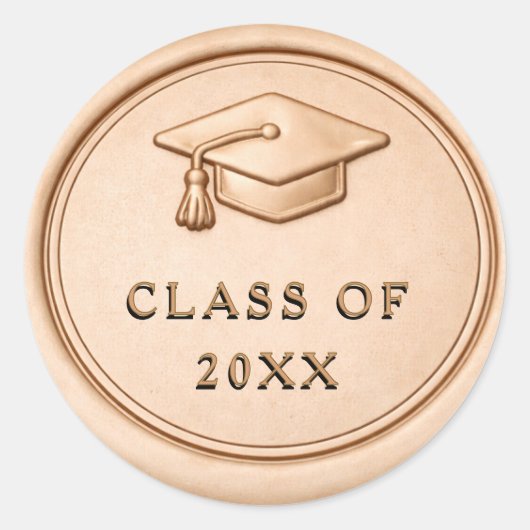 Graduation Class of 2026 Classic Gold Wax Seal Runder Aufkleber (Vorderseite)