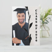 Graduation Class of 2026 Photo Frame Einladung (Stehend Vorderseite)