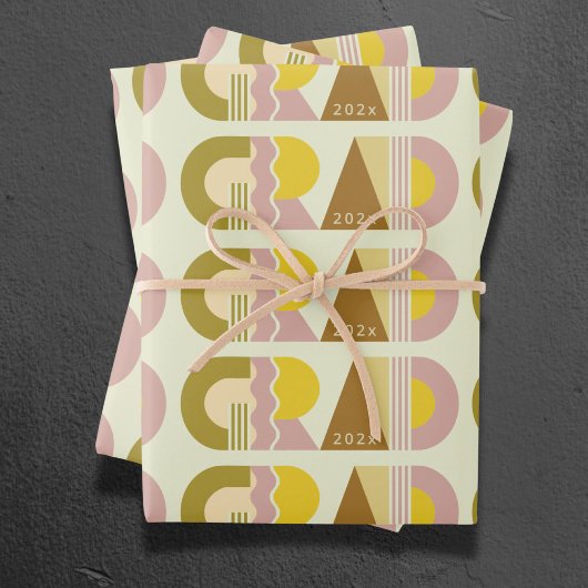 Graduation class of 2026 retro geschenkpapier set