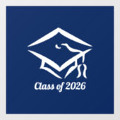 Graduation Class of 20?? BLUCLWHT Customize Year Fensteraufkleber (Blatt)