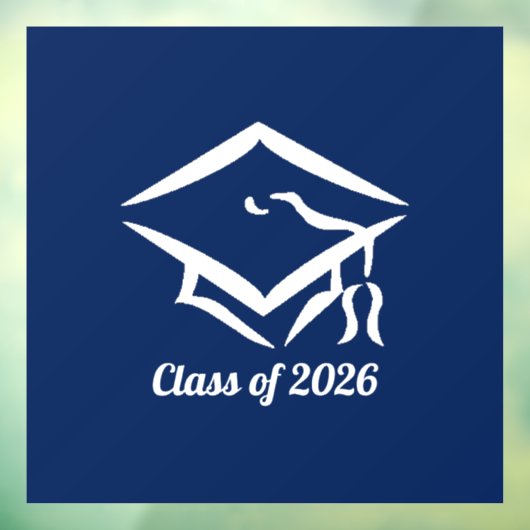 Graduation Class of 20?? BLUCLWHT Customize Year Fensteraufkleber (Blatt 3)