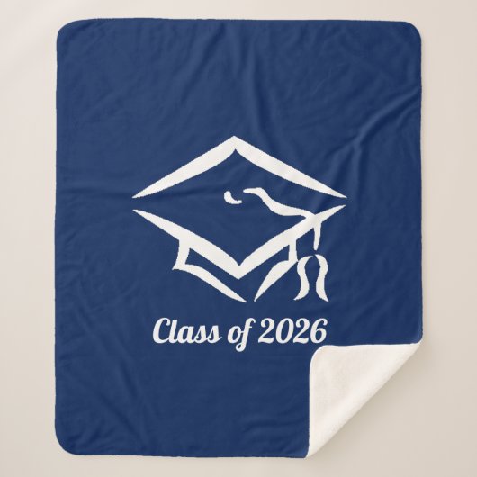 Graduation Class of 20?? BLUCLWHT Customize Year Sherpadecke (Vorderseite)