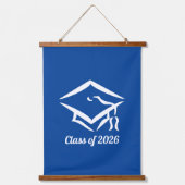 Graduation Class of 20?? BLUWHT Customize Year Wandteppich Mit Holzrahmen (Vorderseite)