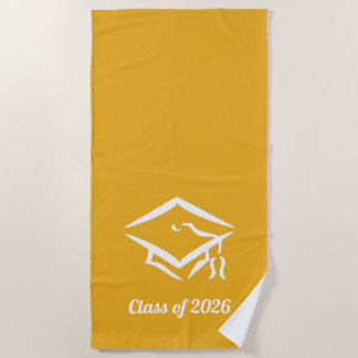 Graduation Class of 20?? GLDWHT Custom Year Name Strandtuch