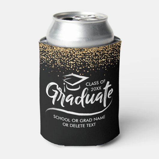 Graduation Class of 20XX Gold Glitter Custom Dosenkühler (Kanne Vorderseite)