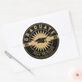 Graduation Classic Gold & Black Template Runder Aufkleber (Umschlag)