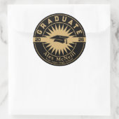 Graduation Classic Gold & Black Template Runder Aufkleber (Tasche)