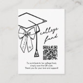 Graduation College Fund QR Code Cap & Bow Begleitkarte (Vorderseite)