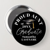 Graduation Commencement Celebration Proud Aunt Button (Vorne & Hinten)