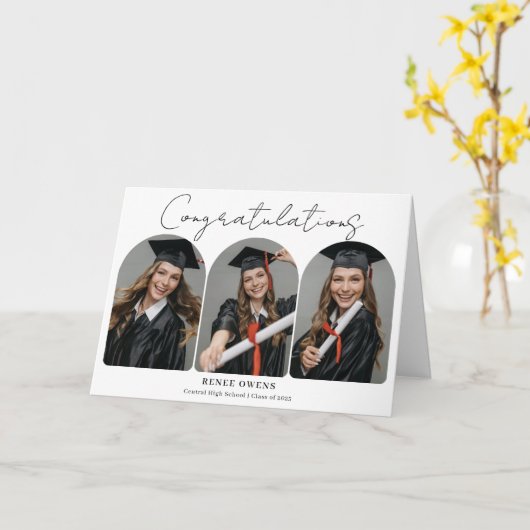 Graduation Congratulations Arch Photos Graduate Karte (Gelbe Blume)