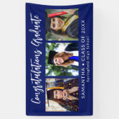 Graduation Congratulations Graduate 3 Photo Blue Banner (Vertikal)