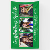Graduation Congratulations Graduate 3 Photo Green Banner (Vertikal)
