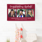 Graduation Congratulations Graduate 3 Photo Maroon Banner (Insitu)