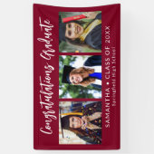 Graduation Congratulations Graduate 3 Photo Maroon Banner (Vertikal)