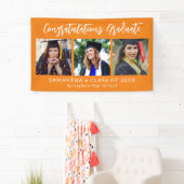 Graduation Congratulations Graduate 3 Photo Orange Banner (Insitu)