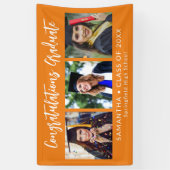 Graduation Congratulations Graduate 3 Photo Orange Banner (Vertikal)