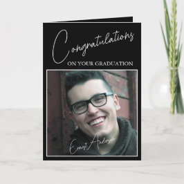 Graduation Congratulations Photo Black White Karte