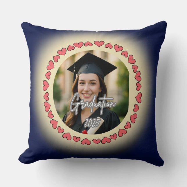 Graduation Custom Photo Throw Pillow Kissen (Vorderseite)