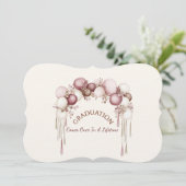 Graduation Daughter Balloons Invitation Einladung (Stehend Vorderseite)