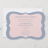 Graduation Daughter Blue Pink Floral Invitation Einladung (Rückseite)