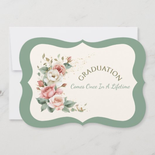 Graduation Daughter Floral Bouquet Invitation Einladung (Vorderseite)