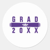 Graduation Diploma Purple Envelope Seal Runder Aufkleber (Vorderseite)