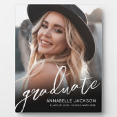 Graduation Elegant Script Photo Fotoplatte (Vorderseite)