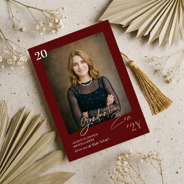 Graduation Era Minimal Graduate Photo Announcement Folieneinladung