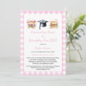 Graduation Feast Wordplay Fun BBQ Invitation Einladung (Stehend Vorderseite)