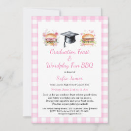 Graduation Feast Wordplay Fun BBQ Invitation Einladung