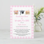 Graduation Feast Wordplay Fun BBQ Invitation Einladung (Stehend Vorderseite)
