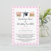 Graduation Feast Wordplay Fun BBQ Invitation Einladung (Stehend Vorderseite)