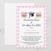 Graduation Feast Wordplay Fun BBQ Invitation Einladung (Vorne/Hinten)