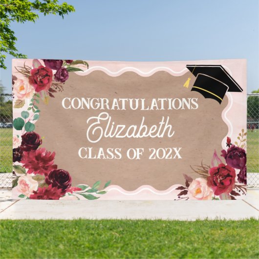 Graduation floral craft party banner (Außenbereich)