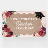 Graduation floral craft party banner (Horizontal)