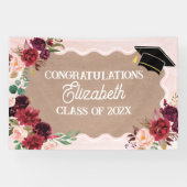 Graduation floral craft party banner (Horizontal)