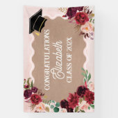 Graduation floral craft party banner (Vertikal)