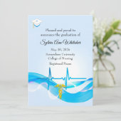 Graduation from Nursing School elegant medical Ankündigung (Stehend Vorderseite)